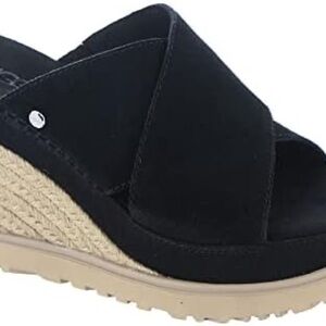 UGG Black and Tan Wedge Sandals